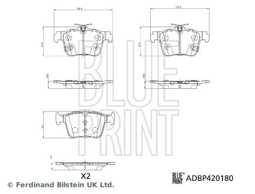 Remblokkenset, schijfrem Blue Print ADBP420180