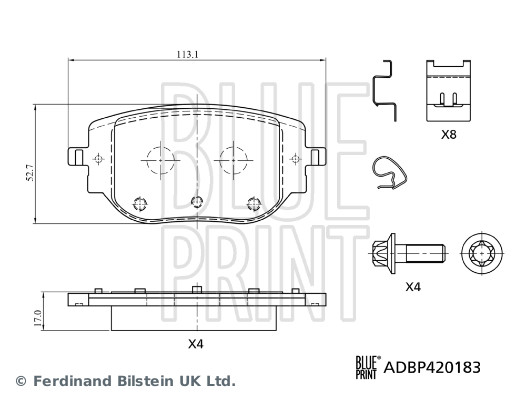 Remblokkenset, schijfrem Blue Print ADBP420183