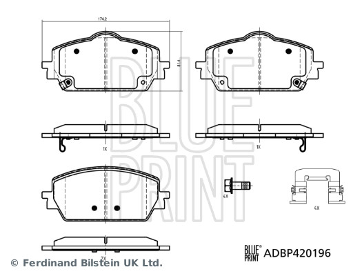 Remblokkenset, schijfrem Blue Print ADBP420196