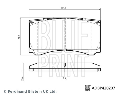 Remblokkenset, schijfrem Blue Print ADBP420207