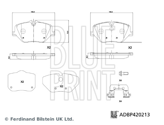 Remblokkenset, schijfrem Blue Print ADBP420213