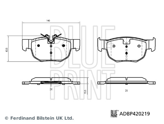 Remblokkenset, schijfrem Blue Print ADBP420219