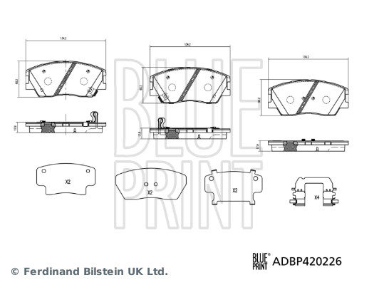 Remblokkenset, schijfrem Blue Print ADBP420226