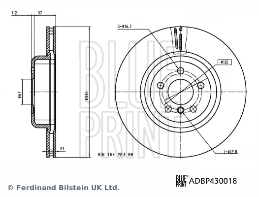 Blue Print Remschijven ADBP430018