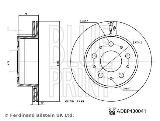 Blue Print Remschijven ADBP430041