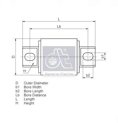 Dt Spare Parts Draagarm-/ reactiearm lager 3.96614
