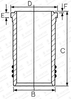 Cilinderbus/voering O-ring Goetze Engine 14-450880-00