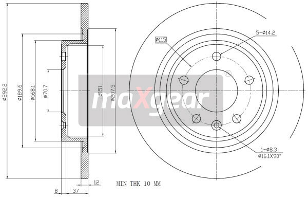 Remschijven Maxgear 19-2331MAX