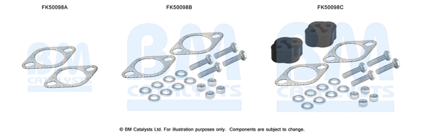 Uitlaat montageset Bm Catalysts FK50098