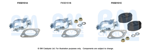 Uitlaat montageset Bm Catalysts FK50151