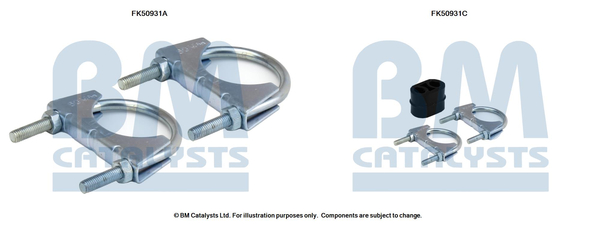 Uitlaat montageset Bm Catalysts FK50931