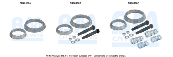 Uitlaat montageset Bm Catalysts FK70060