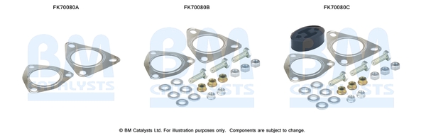 Uitlaat montageset Bm Catalysts FK70080