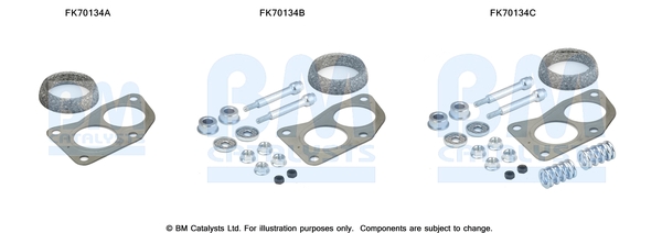 Uitlaat montageset Bm Catalysts FK70134