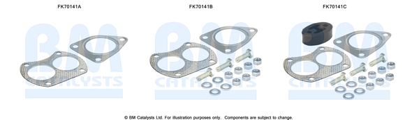 Uitlaat montageset Bm Catalysts FK70141