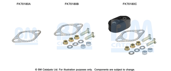 Uitlaat montageset Bm Catalysts FK70180