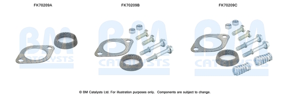 Uitlaat montageset Bm Catalysts FK70209