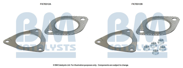 Uitlaat montageset Bm Catalysts FK70312