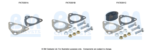 Uitlaat montageset Bm Catalysts FK70391