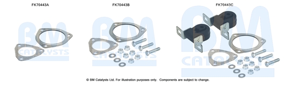 Uitlaat montageset Bm Catalysts FK70443