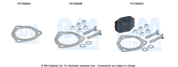 Uitlaat montageset Bm Catalysts FK70660