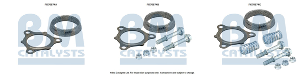 Uitlaat montageset Bm Catalysts FK70674