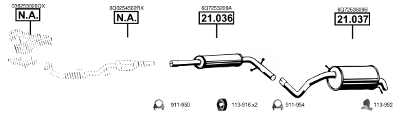 Uitlaatsysteem Asmet SK212100