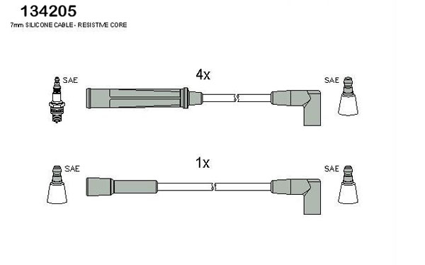 Bougiekabelset Hitachi 134205