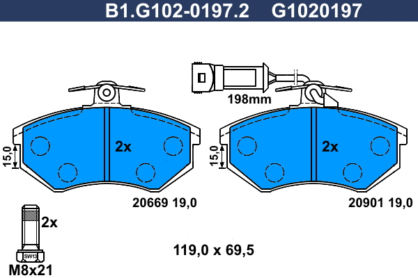 Remblokset Galfer B1.G102-0197.2