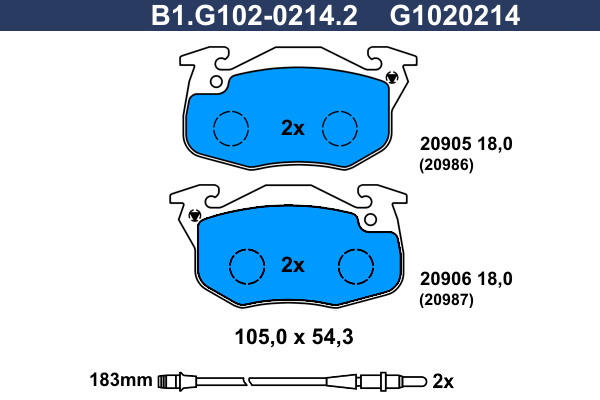 Remblokset Galfer B1.G102-0214.2