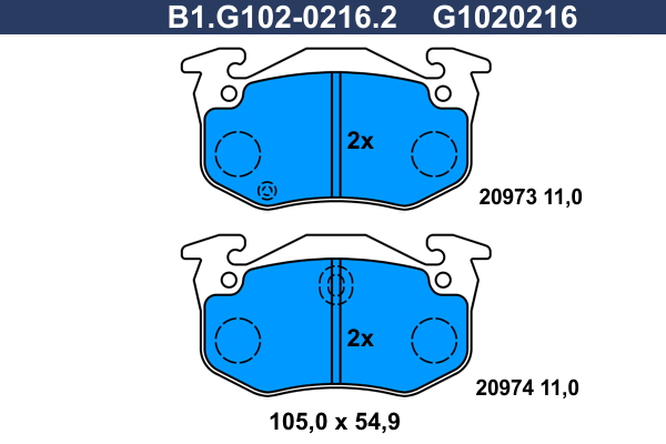 Remblokset Galfer B1.G102-0216.2