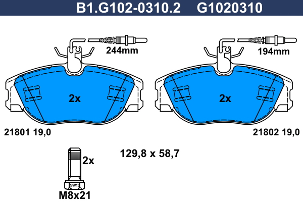 Remblokset Galfer B1.G102-0310.2