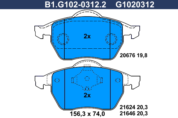 Remblokset Galfer B1.G102-0312.2