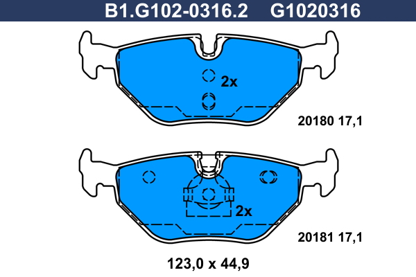 Remblokset Galfer B1.G102-0316.2