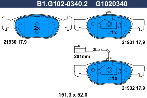 Remblokset Galfer B1.G102-0340.2