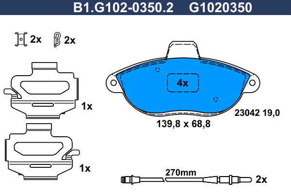 Remblokset Galfer B1.G102-0350.2