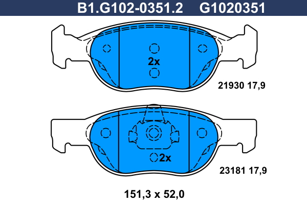 Remblokset Galfer B1.G102-0351.2