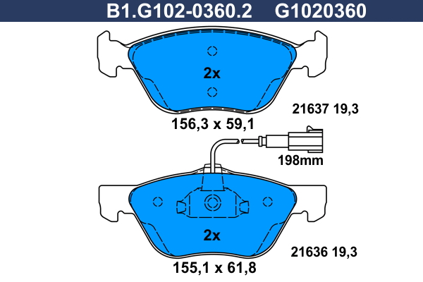 Remblokset Galfer B1.G102-0360.2