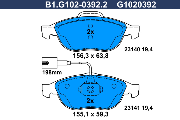 Remblokset Galfer B1.G102-0392.2