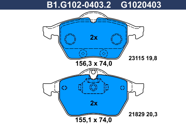 Remblokset Galfer B1.G102-0403.2