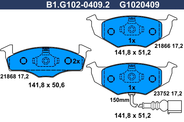 Remblokset Galfer B1.G102-0409.2