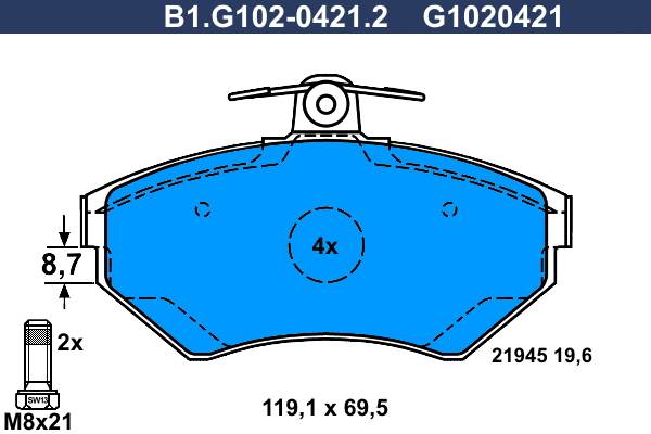 Remblokset Galfer B1.G102-0421.2