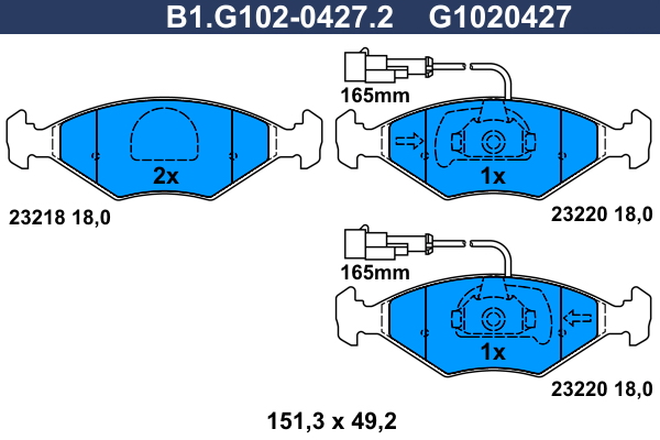 Remblokset Galfer B1.G102-0427.2