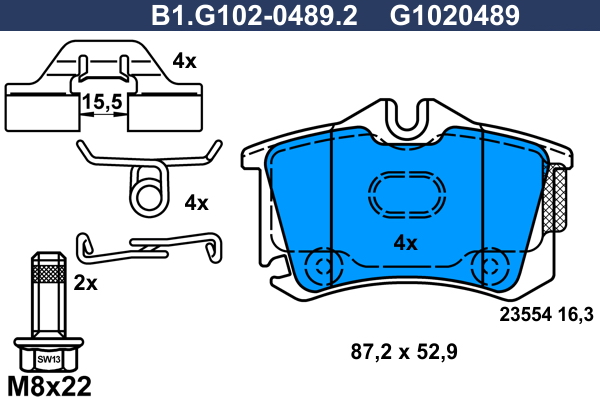 Remblokset Galfer B1.G102-0489.2