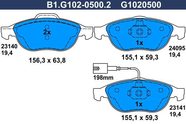 Remblokset Galfer B1.G102-0500.2