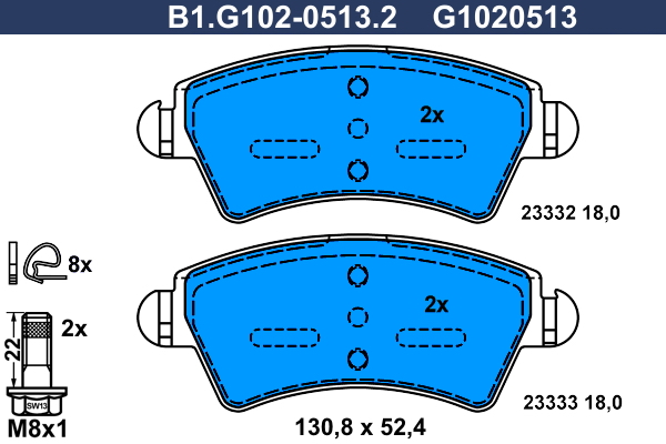 Remblokset Galfer B1.G102-0513.2