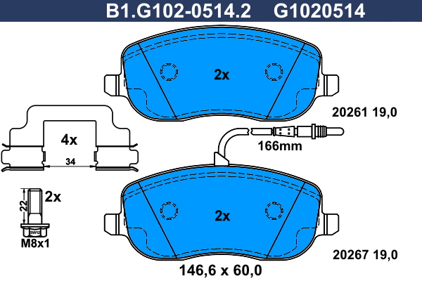 Remblokset Galfer B1.G102-0514.2