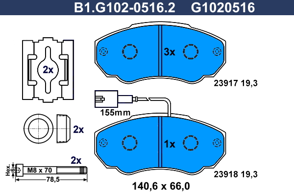 Remblokset Galfer B1.G102-0516.2