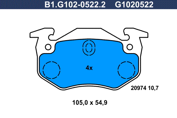 Remblokset Galfer B1.G102-0522.2