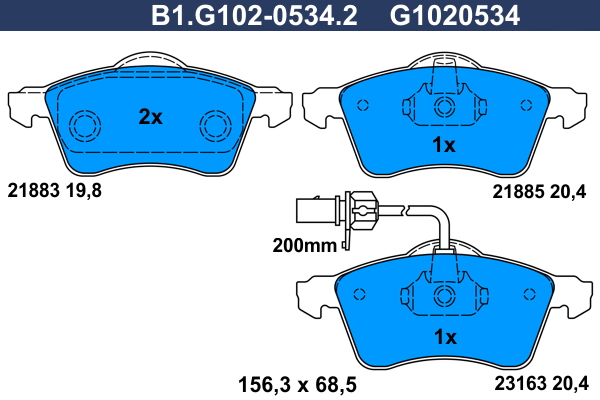 Remblokset Galfer B1.G102-0534.2